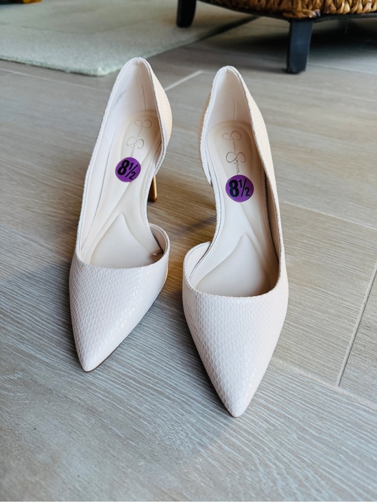 Jessica Simpson Shoes - Jessica Simpson Ivory Textured Pointed-Toe Stiletto Pumps